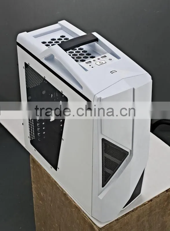 New Gaming Computer Case with Water Cooling system 0.55mm SPCC with 8cm Color Fan In the Front