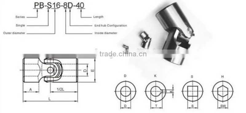 Stainless Steel Precision small Universal Joint Coupling / steering universal joint / flexible shaft coupling, auto spare parts