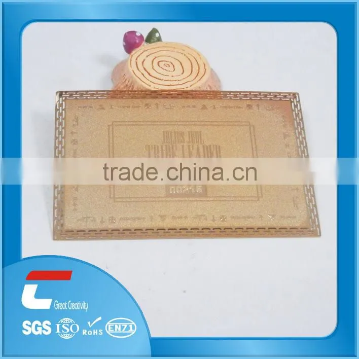 business card metal brass with nice craft / custom business card metal brass
