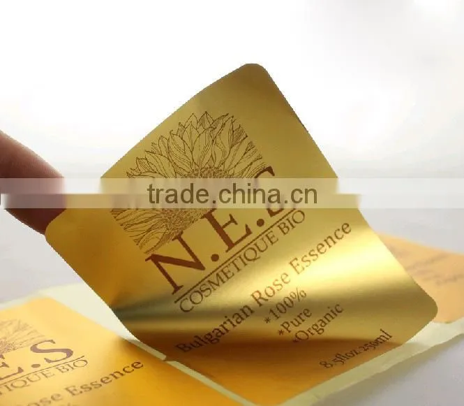 round gold foil label sticker