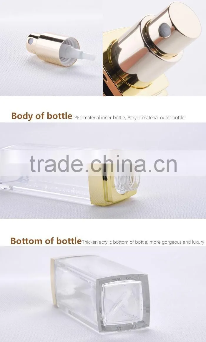 Acrylic fine mist spray pump bottle for perfume