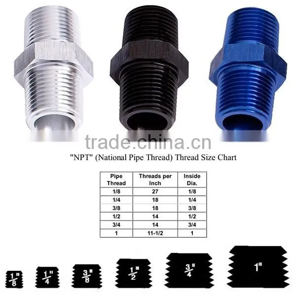 NPT Male Fitting Coupler Straight Male 3/8" NPT to Male 3/8" NPT Blue