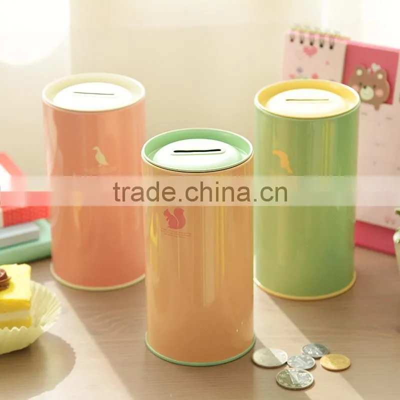 cute kids coin saving plastic pail