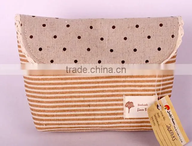Stripe Purse Cosmetic Makeup Bag Storage Student Zipper Wallet!