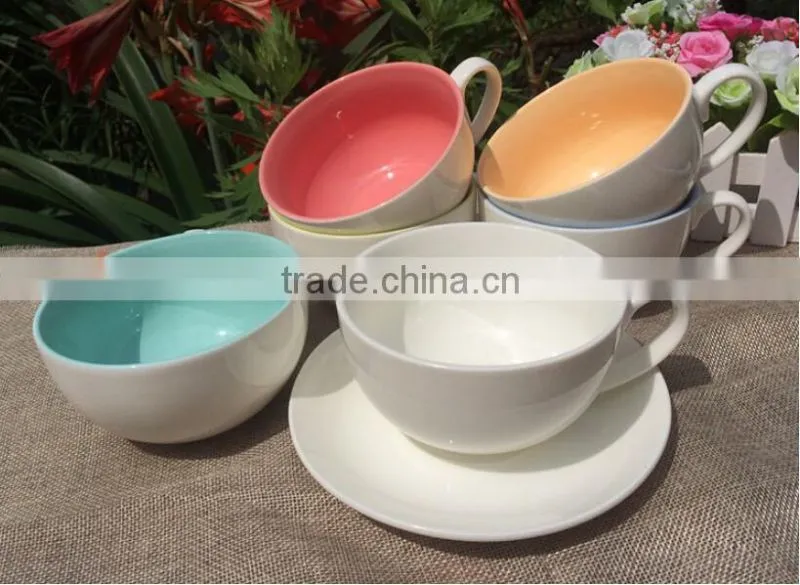 Haonai drinkware fine porcelain wholesale coffee cups and saucer set