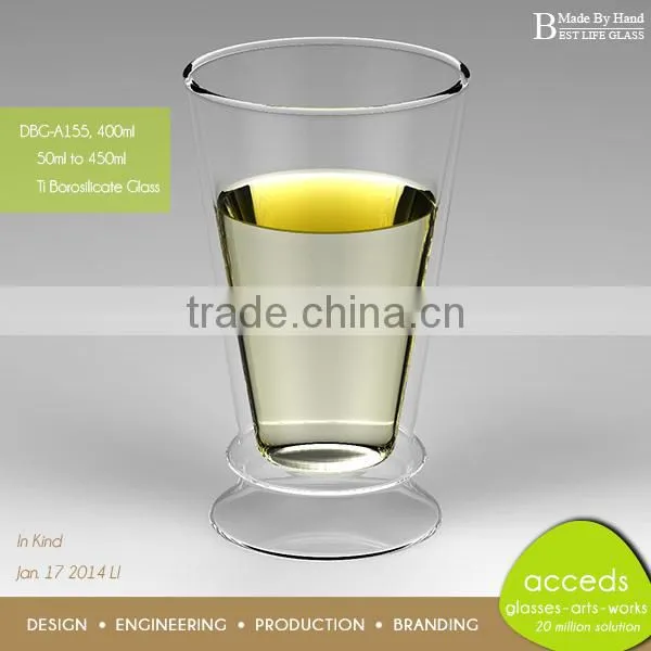 Stylish Handmade Wide Mouth Drinking Glass Cup