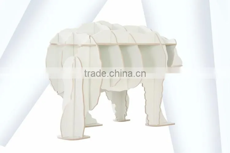 Bear Puzzle Table,Creative Animal Furniture,MDF DIY Assembled Bear Table For Fashion Living Room,Wooden Animal Furniture