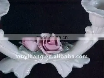 ceramic rose design wedding candelabra