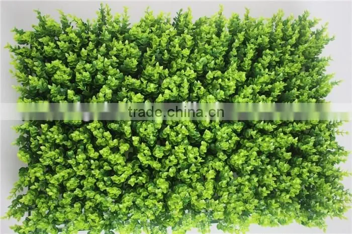 highly ornamental artificial green hedge for wall decor