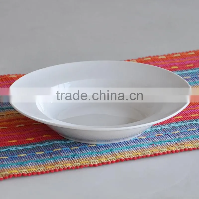 8"round shape white procelain soup plate