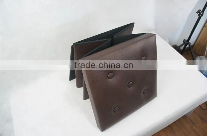 Leather Folding storage stool