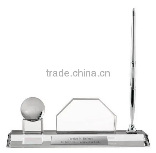 Personalized Crystal Desktop Business Card Holder