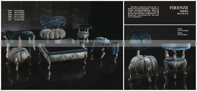 FF2015 fun and sweet pumpkin leisure chairs gold velvet fabric neoclassic stools ottoman small fancy childern chair