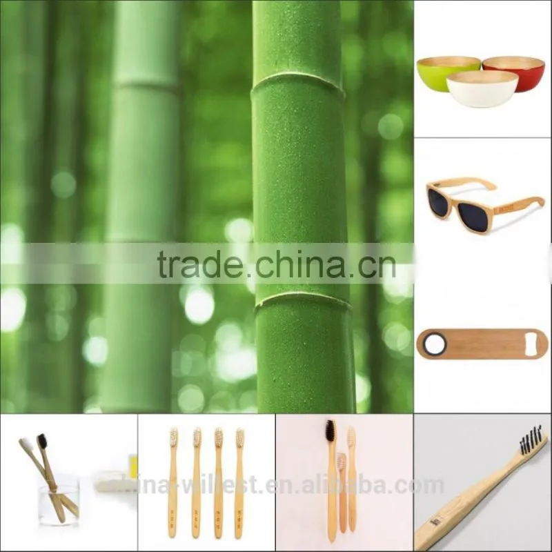 yellow color bamboo toothbrush, soft bristle toothbrush