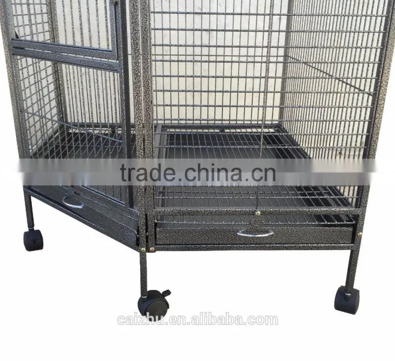 Large 162cm Corner Parrot Aviary Bird Cage With Wheels
