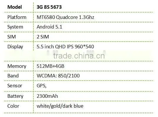 8S mobile 3G 8S5673 5.5" low price smart phone