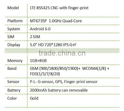 LTE8S5425 5.0" super slim high end cheap mobile phone wholesale
