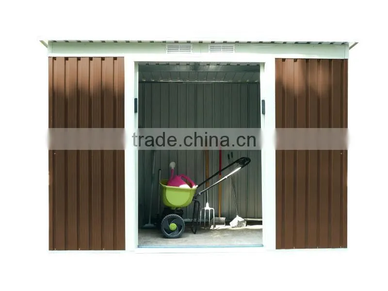 8x4ft beige brown metal storage shed