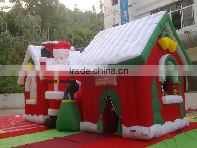 Merry Christmas inflatable Santa House with customized size and shape