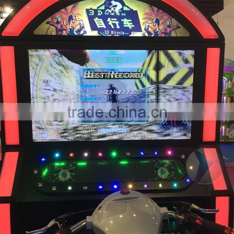 New coin pusher arcade simulator 3D kiddie bike game machine with 3D glasses for sale