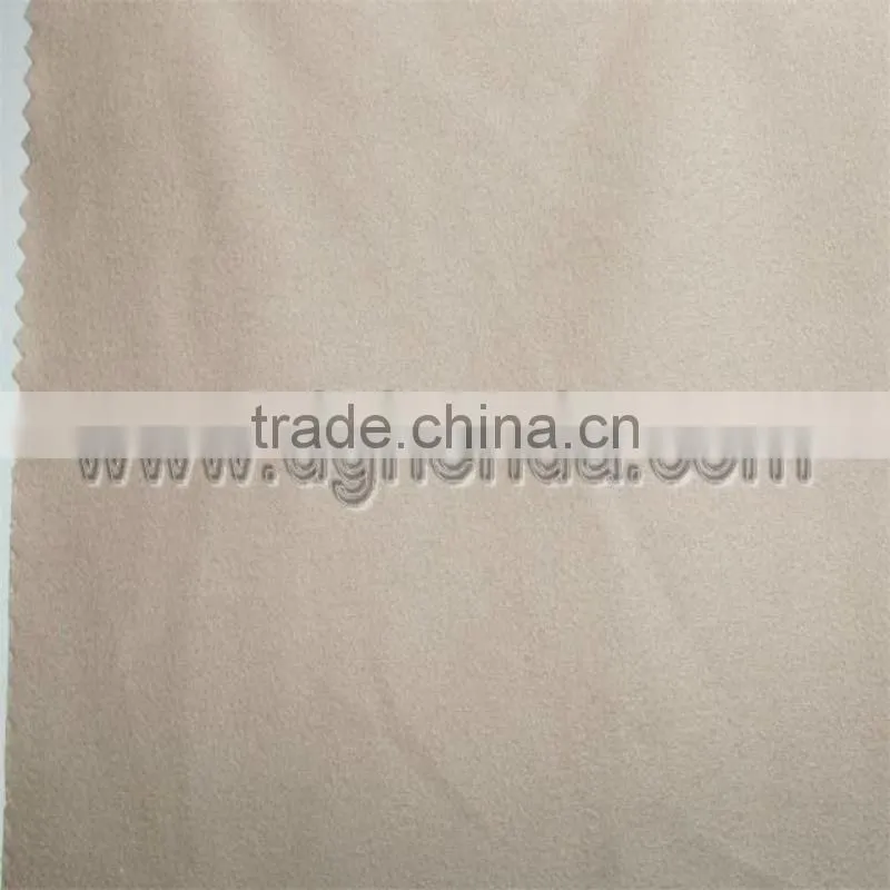 Apricot double-sided round-woven suede fabric