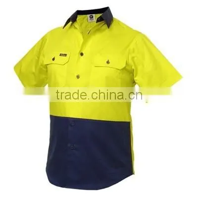 Long sleeve High Vis reflective cotton shirts for work mens shirts