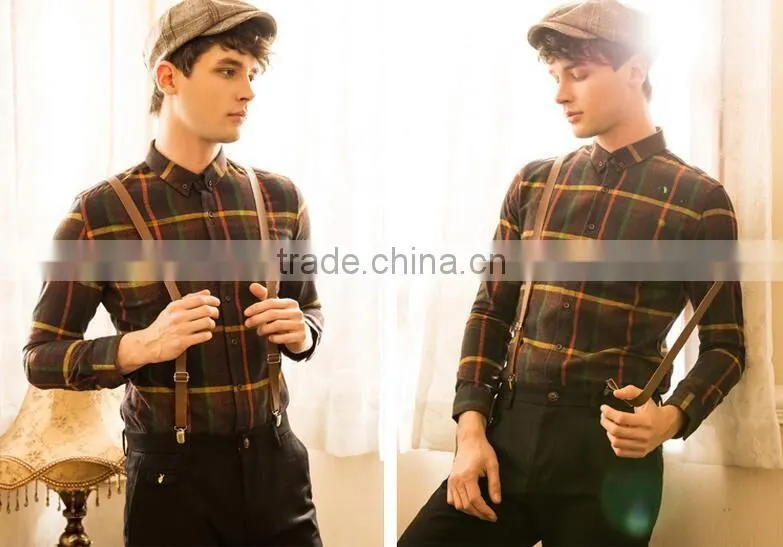 new design made to measure checks cotton slim men shirt BSB009