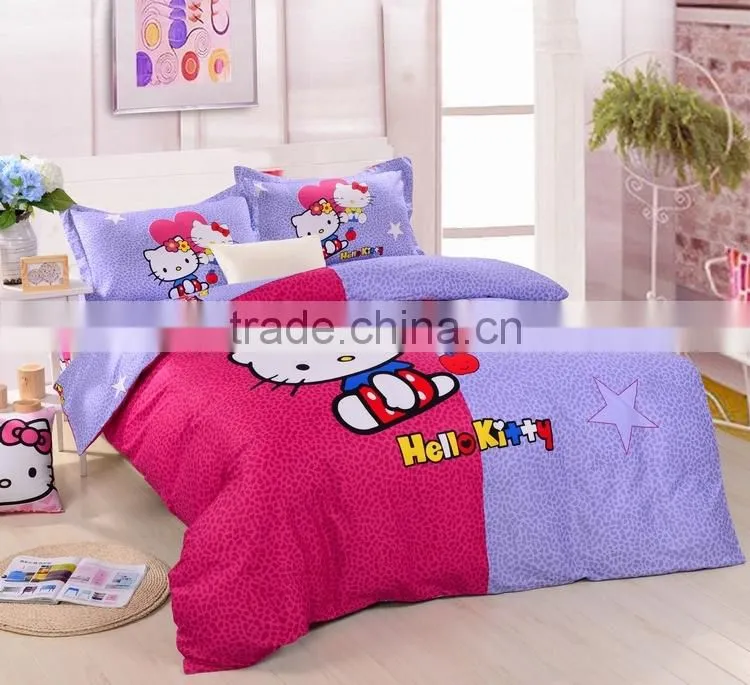 Hello kitty cute cat print bedding set for kids