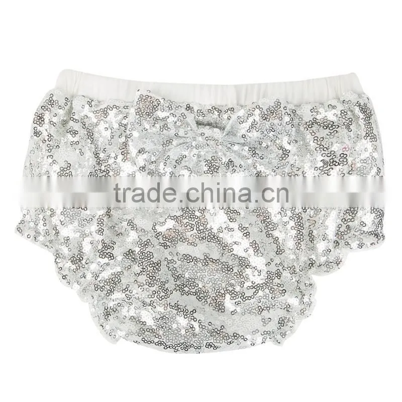 Wholesale Girls Sequin Shorts Newborn Baby Sequin Bloomers With Butterfly Knot