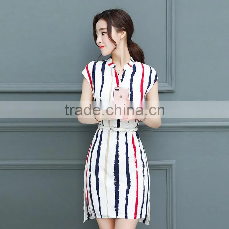 Maxnegio latest designs digital print chiffon ladies casual dress