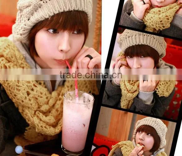 Winter Women Beret Braided Baggy Beanie Youth Winter Hat SV000232