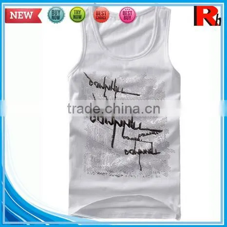 Alibaba china custom wholesale men polyester screen printed loose fit sports tank tops