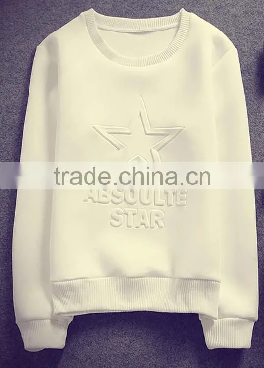 Fashion Scuba Crewneck Sweatshirt Embossed Pullover