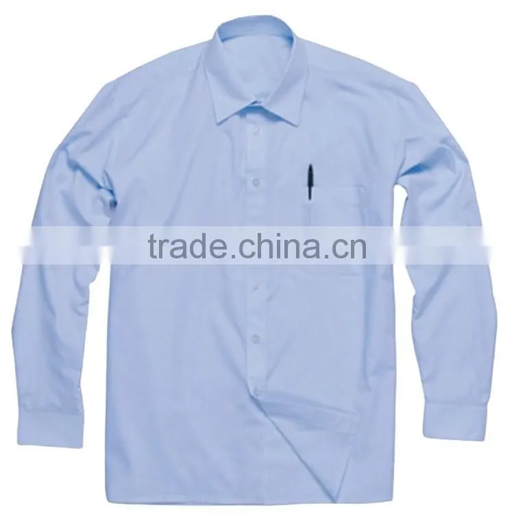 Mens oxford one pocket long sleeve mechanic work office shirts