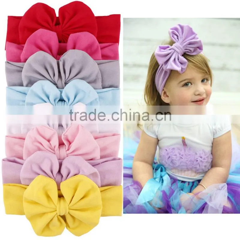2015 NEW Arrival Fabric Messy Bow Baby Head Wrap