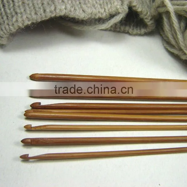 CH010# carbonized bamboo crochet hooks one end is needle another end is hook