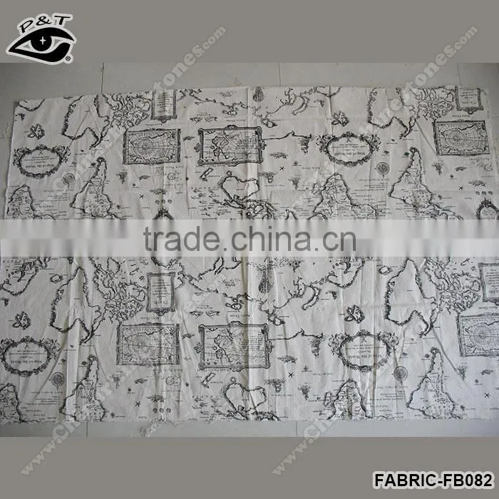 New World Map Fabric Map Pattern Linen Fabric For Tablecloth sofa decorations