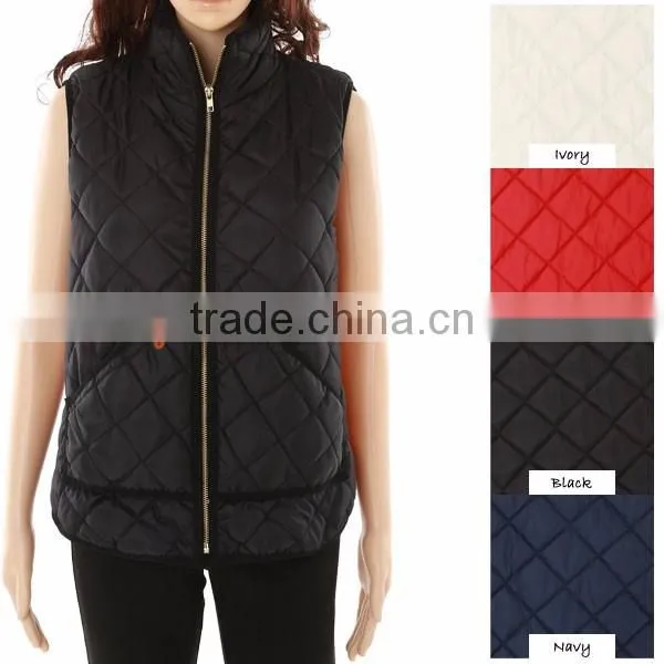 Factory Wholesale LOW MOQ Custom design winter lady quilted vest