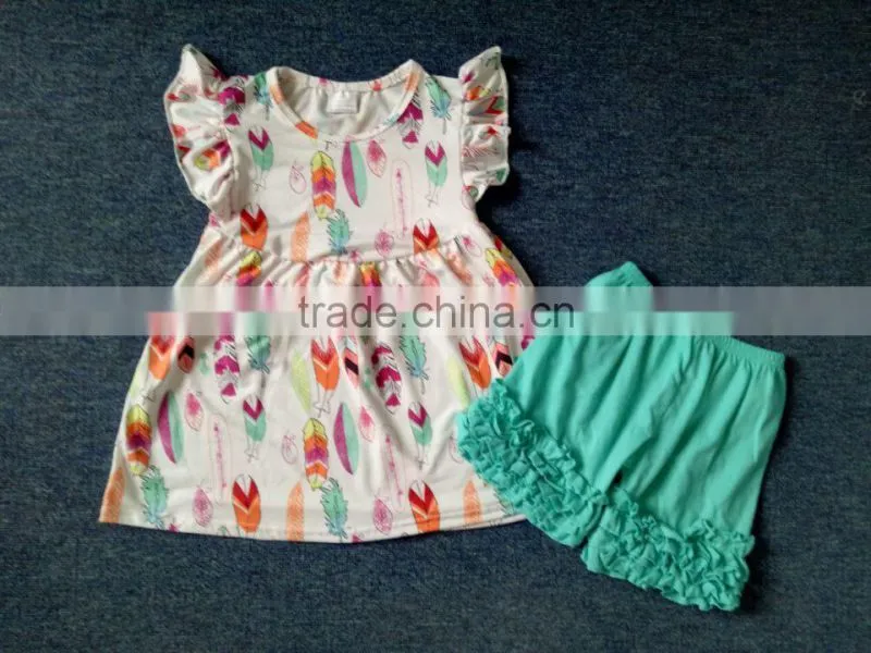 Wholesale Christmas Baby Clothes Girls Fall Boutique Children's Gift Style Outfits Ruffle Pants Clothing Set