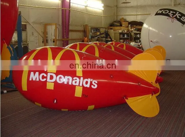 giant 10m PVC Flying inflatable advertising zeppelin helium balloon for decoration