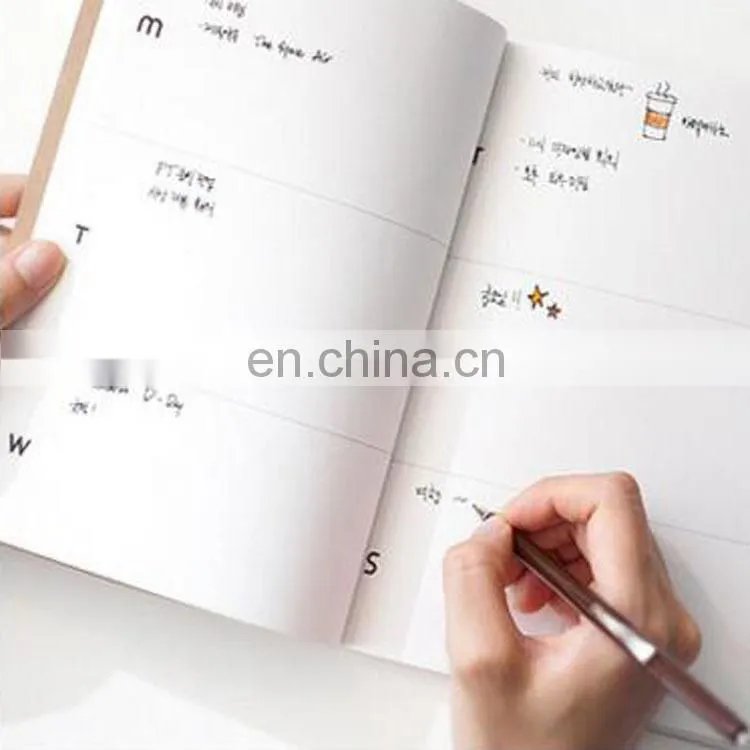 Cute design custom size planner notebook/agenda printing with colorful printing