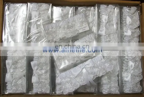 A-R8 Embroidery wedding bridal organza garter