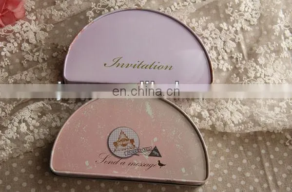 semicircle cosmetic metal gift box