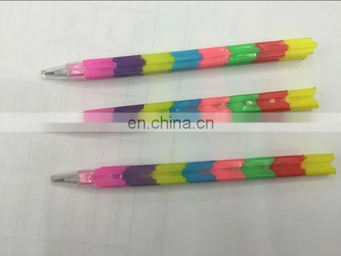 stacking pencil 8 colors multi point pencil bullet pencil
