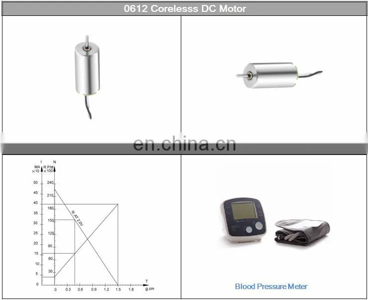 high speed 23000rpm CL-0612 dc coreless motor for blood pressure meter
