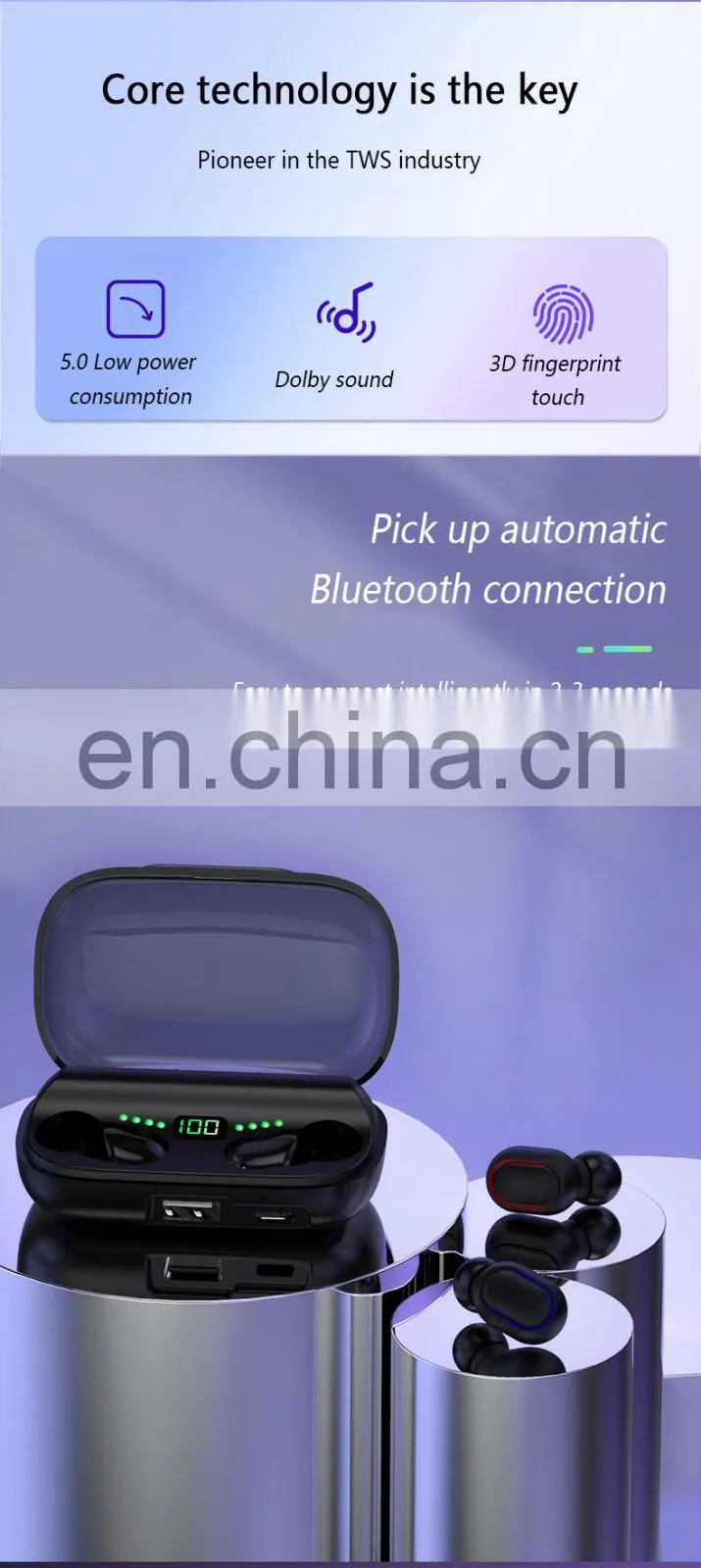 earphone headphone Version 5.0 High Quality 2021 Amazon Top Seller Wholesale Cellphone Headset Earbuds Wireless stereo earphone