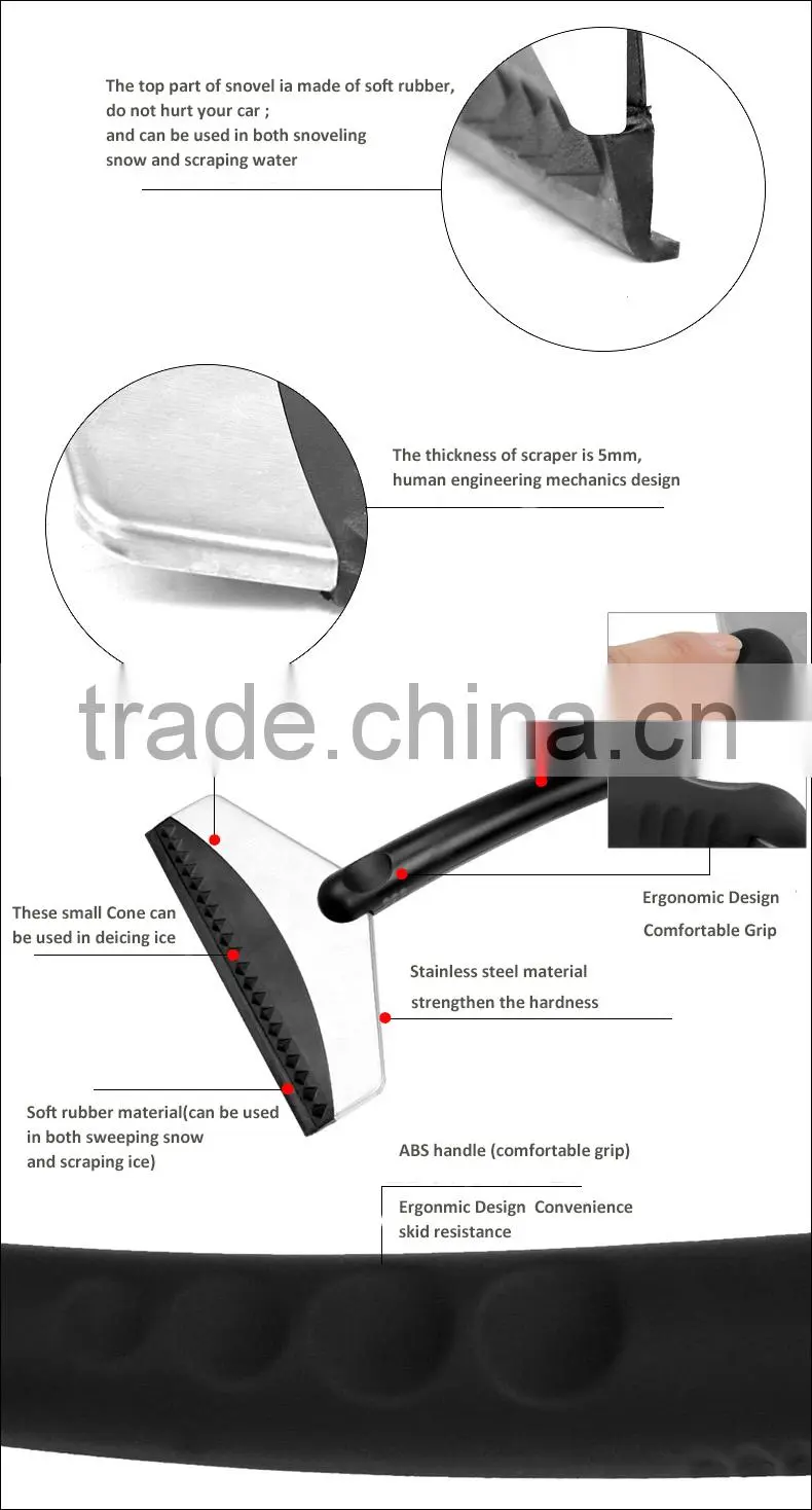 (398) Promotional Portable Stainless Steel Car Shovel Snow Ice Scraper
