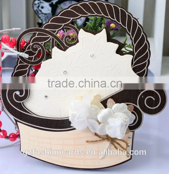 2014 Royal Wooden Wedding Invitation Card