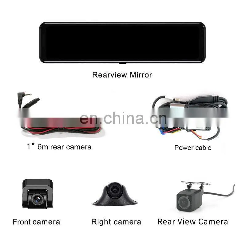 12Inch 4G Car DVR Mirror Android Dashcam WiFi GPS Navigation Dashboard Camera Driving Recorder 1080P Rear View Mirorr Backup Cam