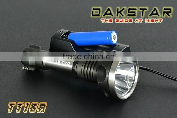 DAKSTAR TT16A CREE XML T6 1050LM 18650 Superbright Aluminum Police Rechargeable Emergency Tactical Led Flashlight Torch